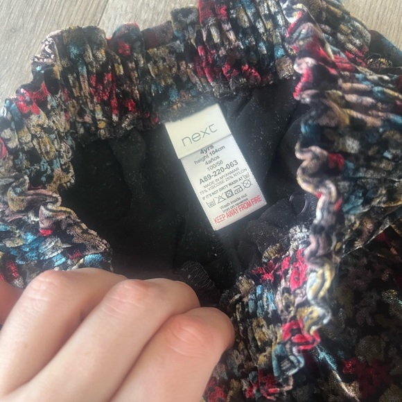 NEXT Velvet Floral Ruffle Shorts in Multi Color - Picture 3 of 4